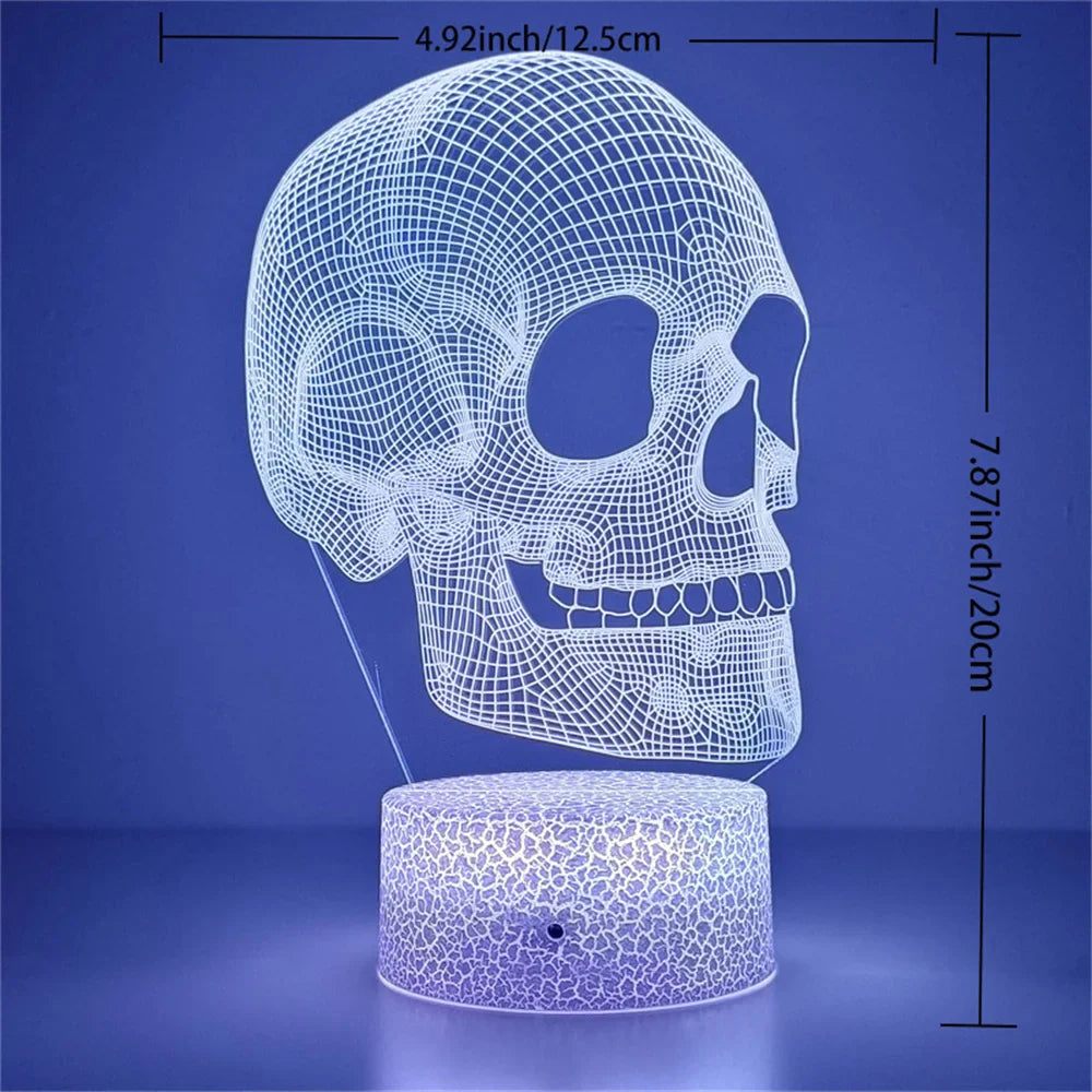 Lampe de Chevet Squelette Illusion 3D