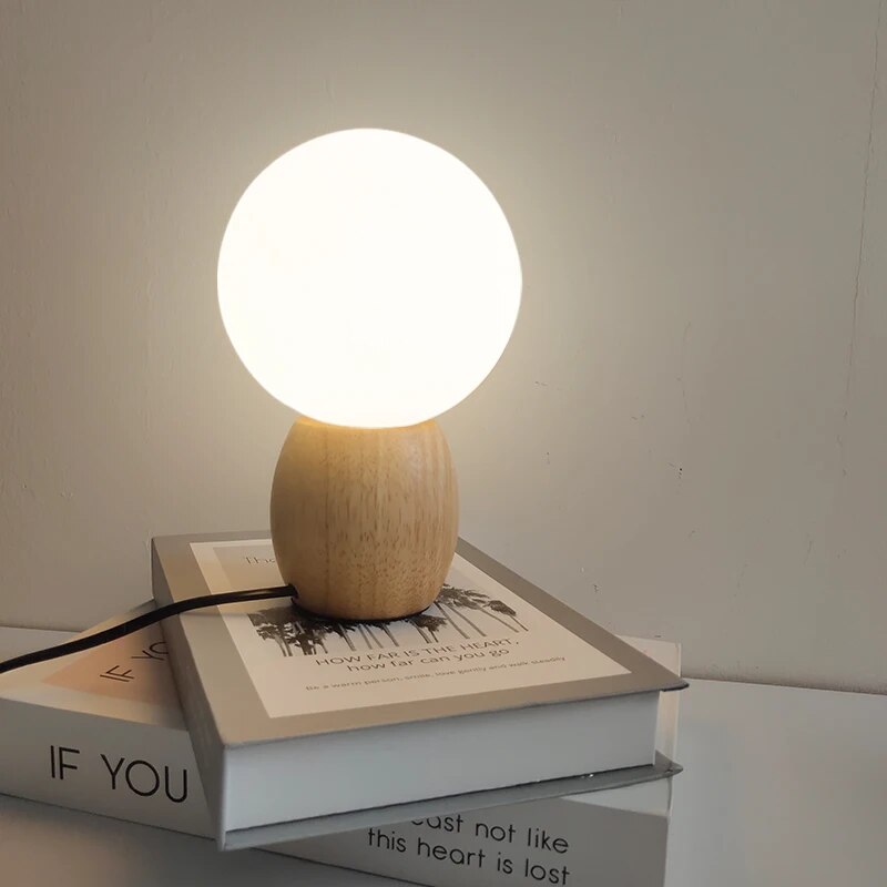 Lampe de chevet Bois en Forme de Boule