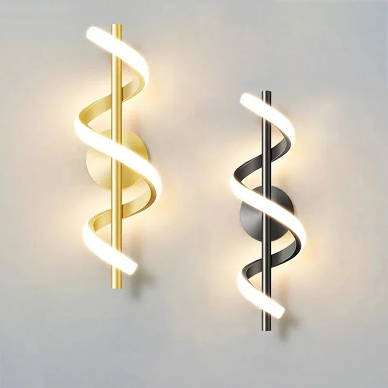 Lampe de chevet Murale Spirale LED Luxueuse