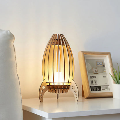 Lampe de Chevet Fusée en Bois