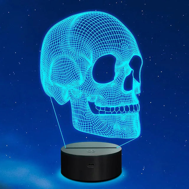 Lampe de Chevet Squelette Illusion 3D