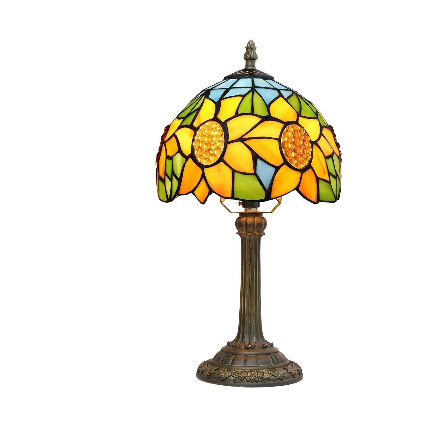 Lampe de chevet Tiffany en Verre Vitrail avec Motif