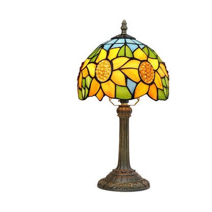 Lampe de chevet Tiffany en Verre Vitrail avec Motif