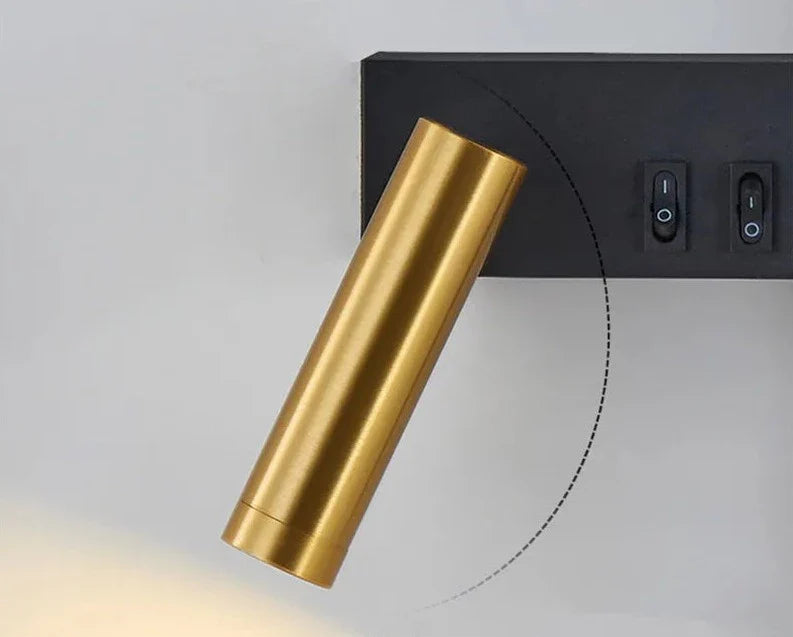 Lampe de Chevet Murale Luxueuse Élégante Noir et Or