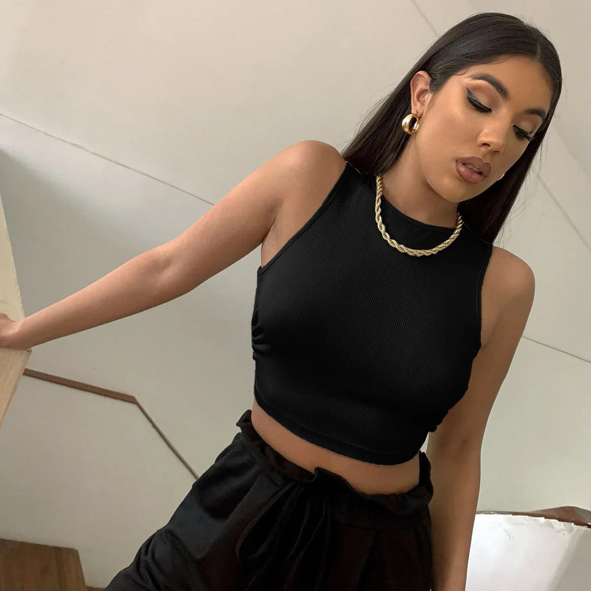Crop top ecru