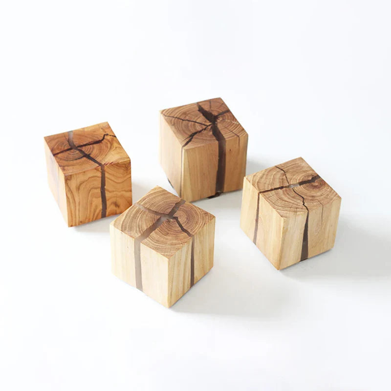 Lampe de chevet Murale Cube en Bois Moderne