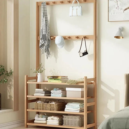Étagère chaussure en bois porte vêtements - WoodBam-Sympa™