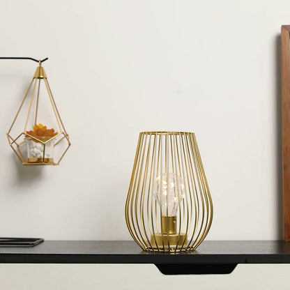 Lampe de Chevet Vintage Sans Fil en Forme de Cage