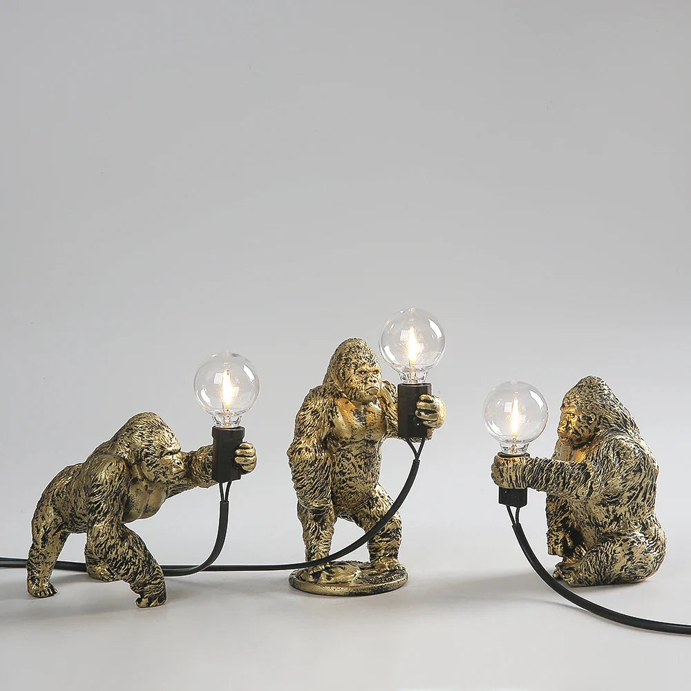Lampe de Chevet Gorille en Résine