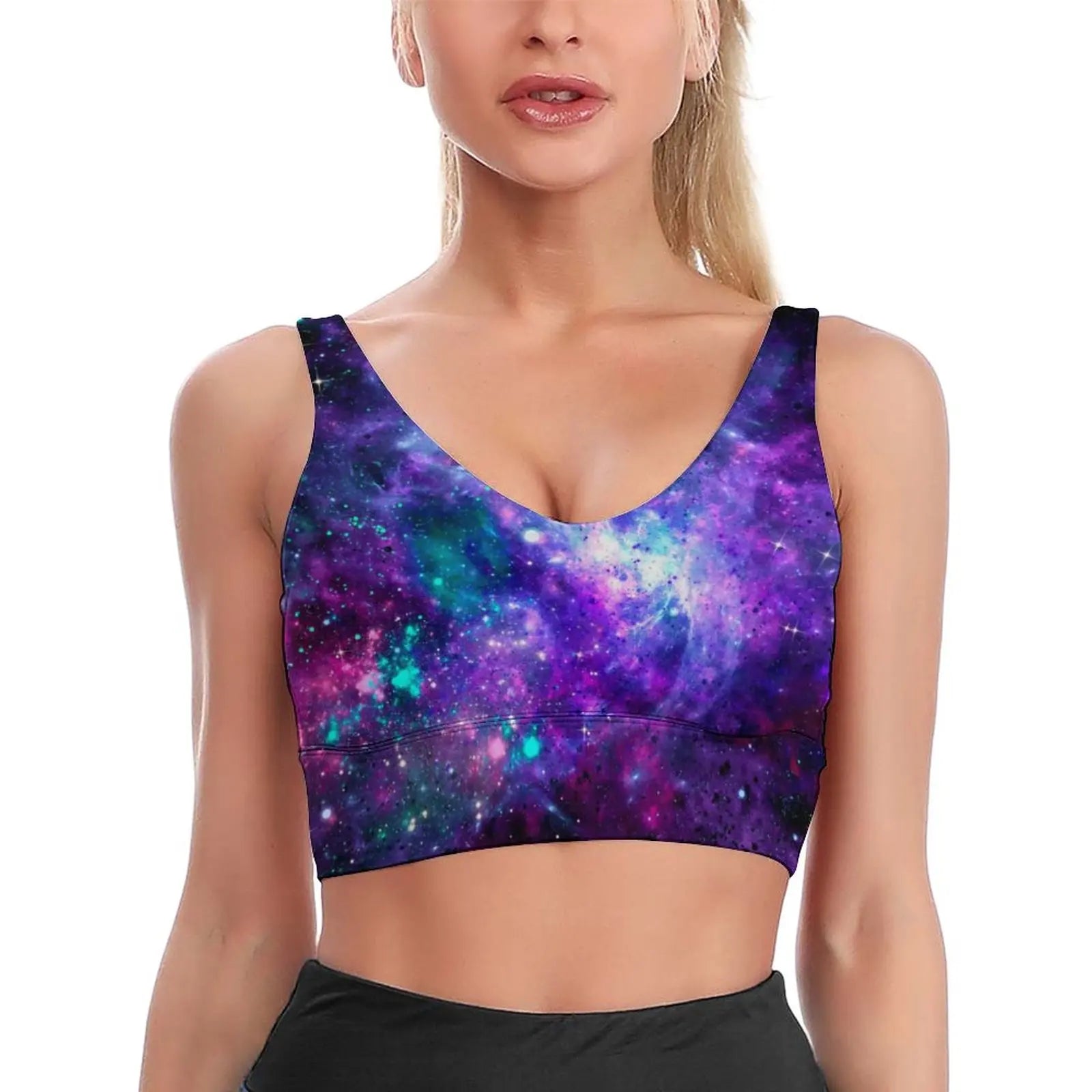 Crop top galaxy femme