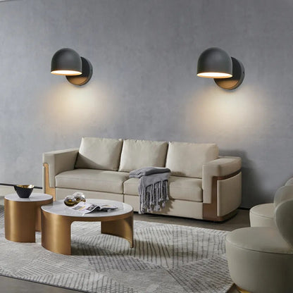 Lampe de chevet Murale Semi-Sphère Noir et Blanc