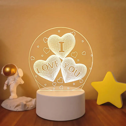 Lampe de chevet 3D Love - lampechevetdesign.com