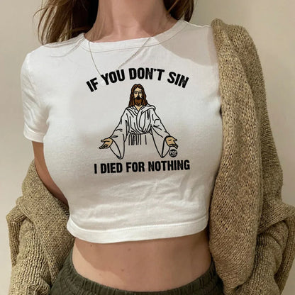 Jesus femme crop top