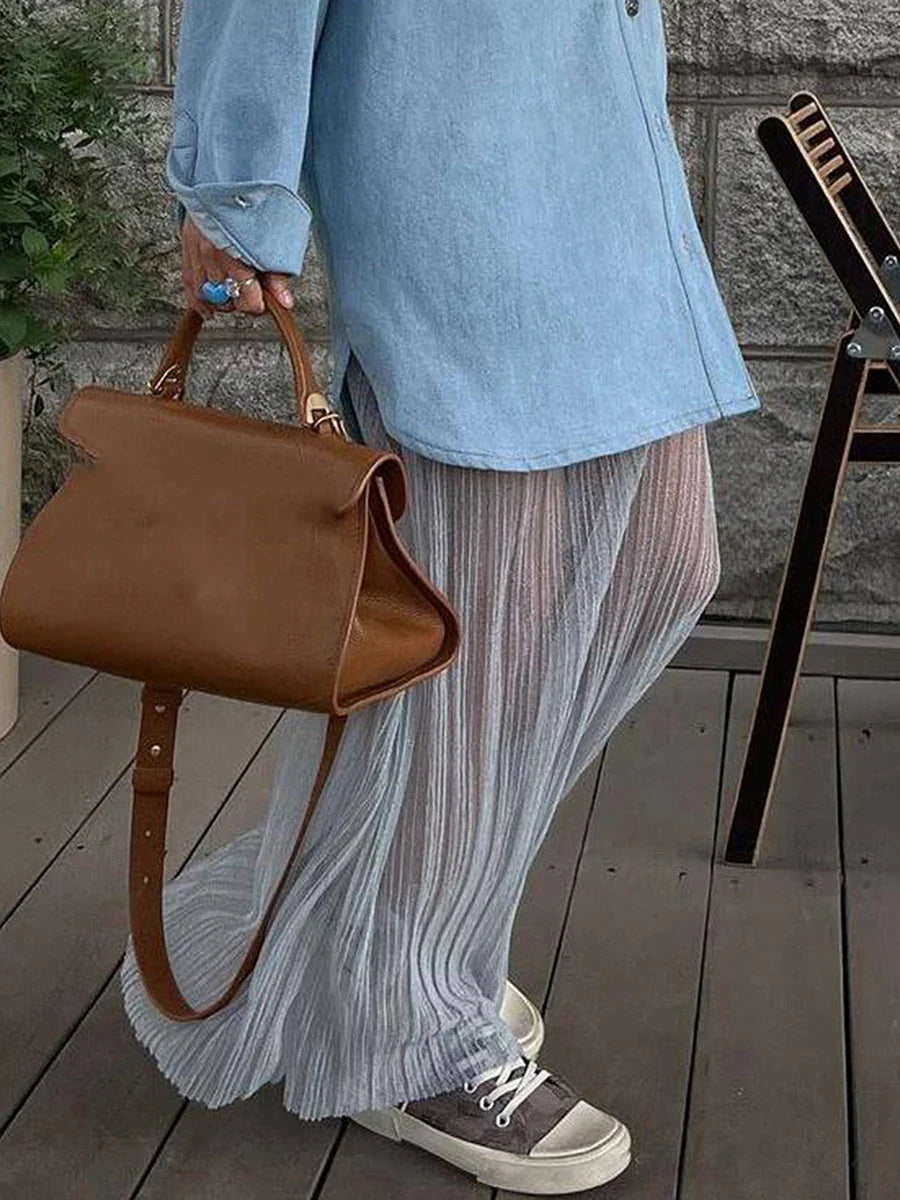 Jupe plissée transparente