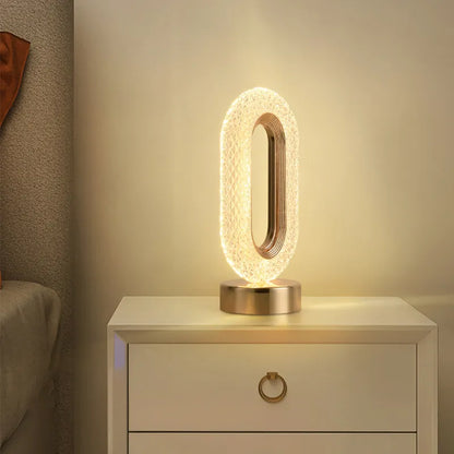 Lampe de chevet Ovale Tactile en Cristal
