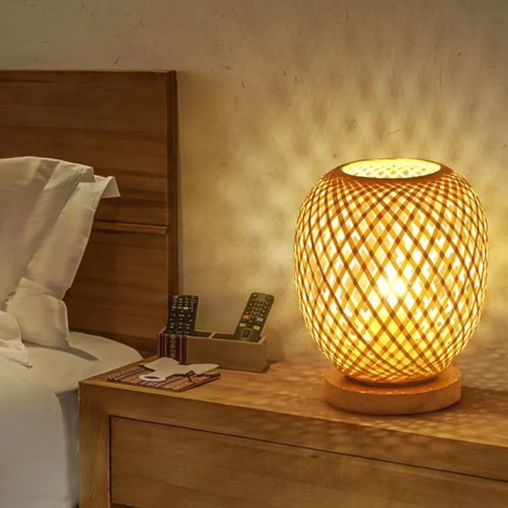Lampe de chevet Ronde en Bambou