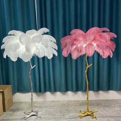 Lampe de Chevet à Plume sur Pied