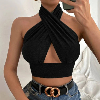 Crop top décolleté femme