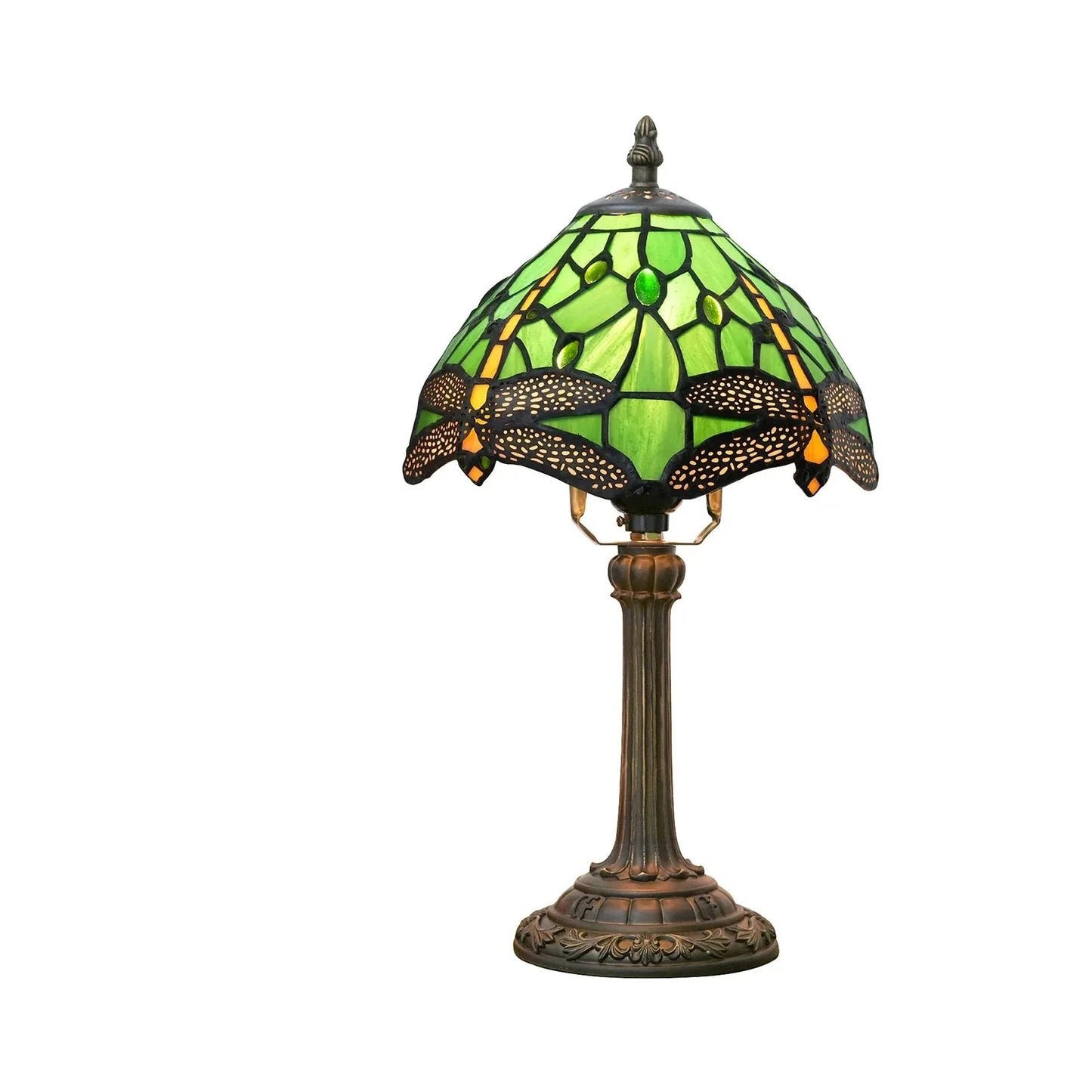 Lampe de chevet Tiffany en Verre Vitrail avec Motif