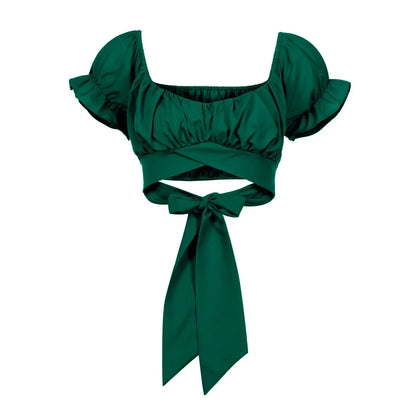 Crop tops green femme
