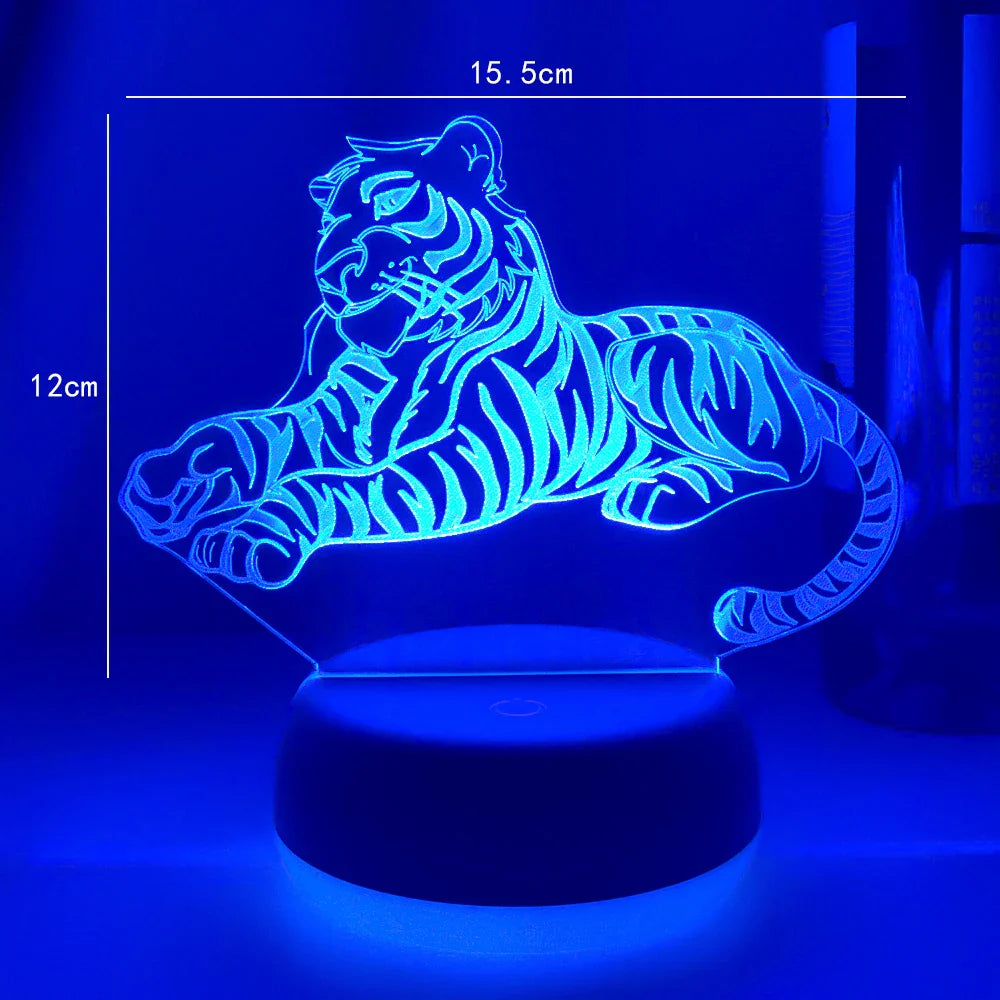 Lampe de Chevet 3D LED Tigre pour Enfant