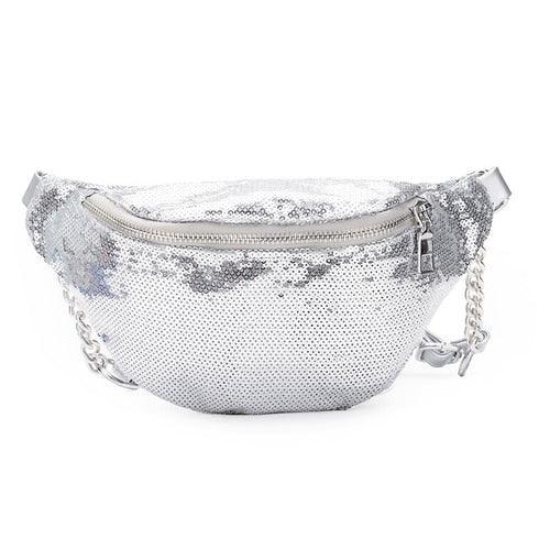 Sac Banane Sequins Gris