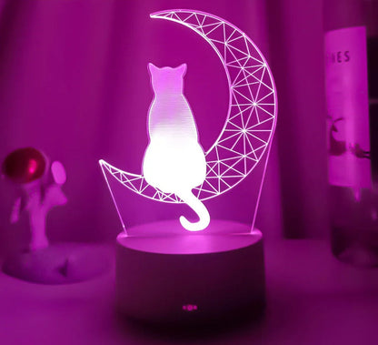 Lampe de chevet 3D Tactile Chat - lampechevetdesign.com
