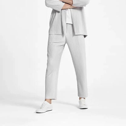 Pantalon plissé homme gris