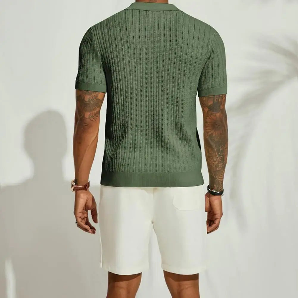 Green knitted shirt