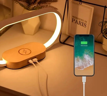 Lampe de chevet Tactile Chargeur de téléphone Ovale
