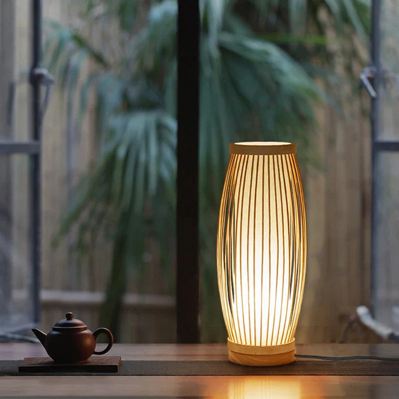 Lampe de Chevet Japonaise Zen en Bambou