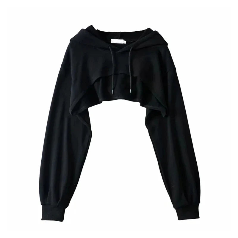 Crop hoodie top femme