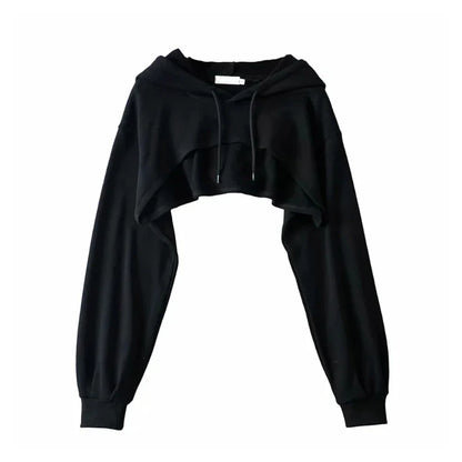 Crop hoodie top femme