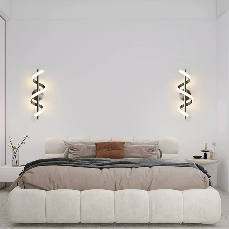 Lampe de chevet Murale Spirale LED Luxueuse
