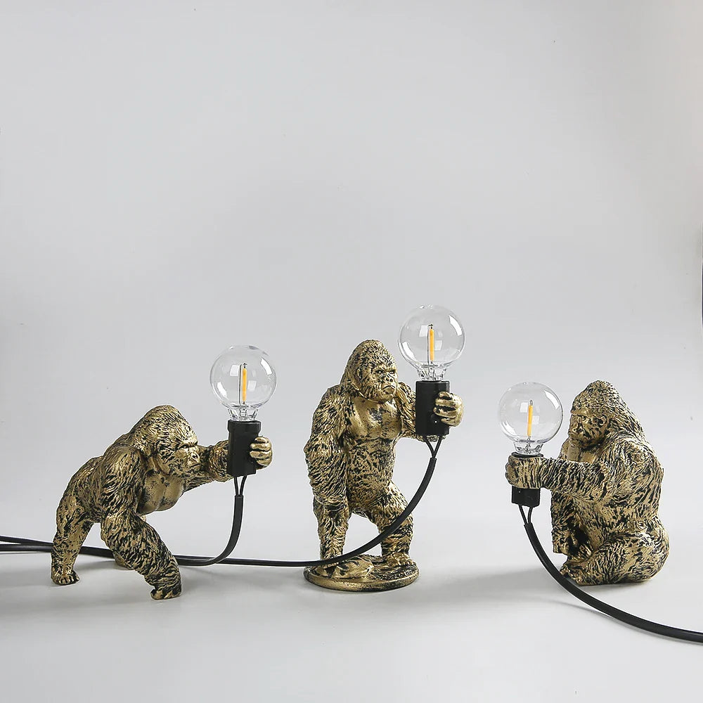 Lampe de Chevet Gorille en Résine