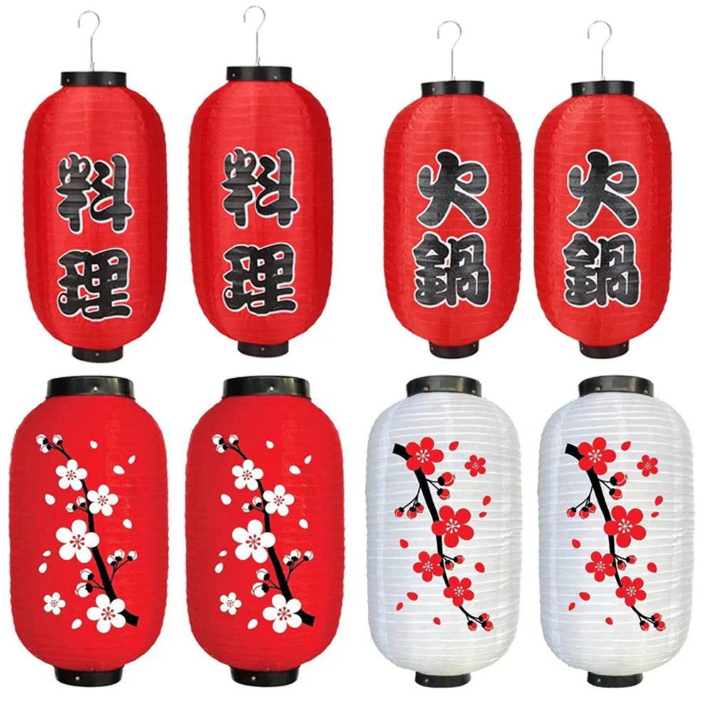 Abat-Jour Lanterne Chinoise en Tissu (Lot de 2)