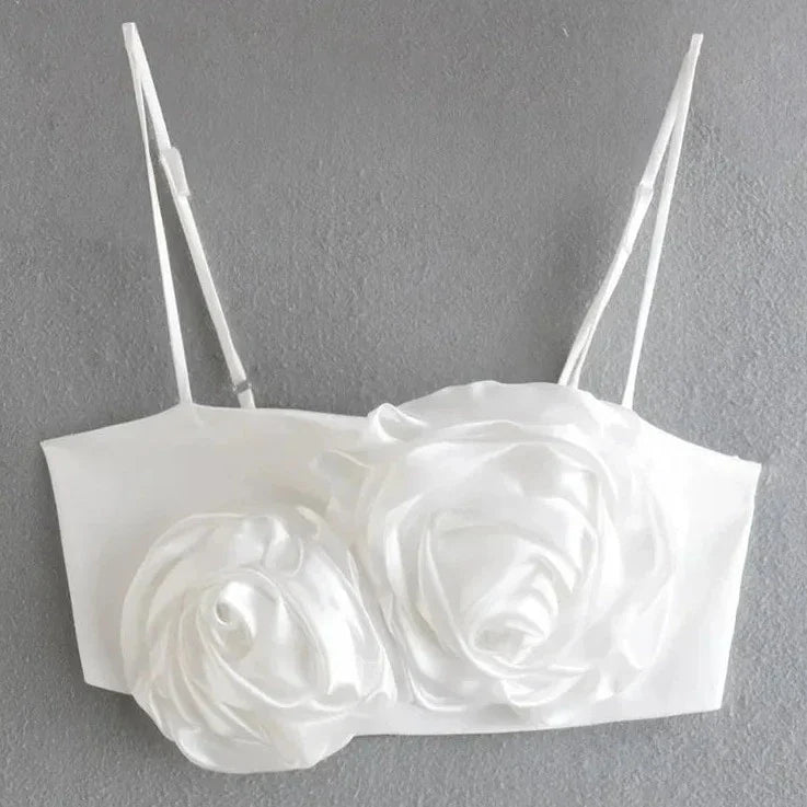 Blanc soiree crop top