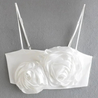 Blanc soiree crop top