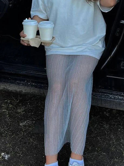 Jupe plissée transparente