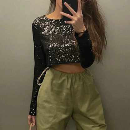 Crop top paillette