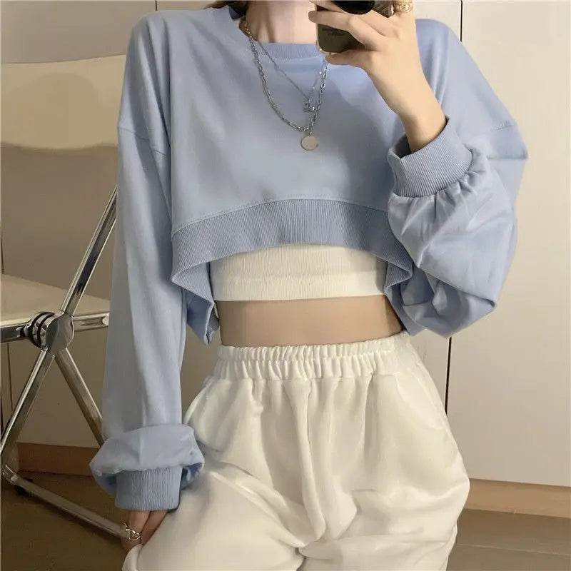 Sweat crop top femme