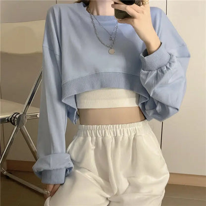 Sweat crop top femme