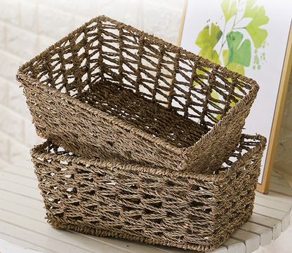 Panier à Linge Jonc de Mer Rectangulaire Basuketto