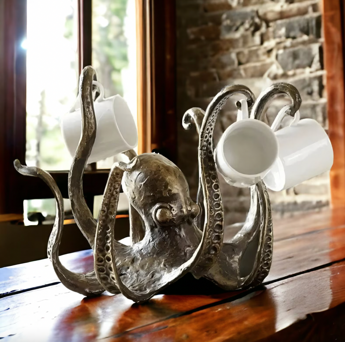 KrakenRust - Porte-Mug Inspiré de la Pieuvre en Fonte