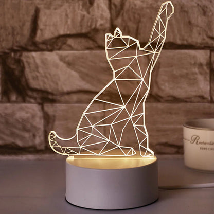 Lampe de chevet 3D LED Design Chat - lampechevetdesign.com