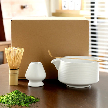 Set Matcha Japonais 4 Pièces – Bol, Fouet & Support