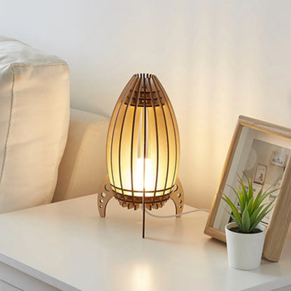 Lampe de Chevet Fusée en Bois