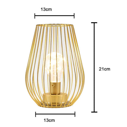 Lampe de Chevet Vintage Sans Fil en Forme de Cage