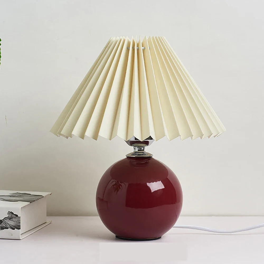 Lampe de Chevet Vintage Plissé en Céramique