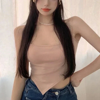 Crop top couleur chair